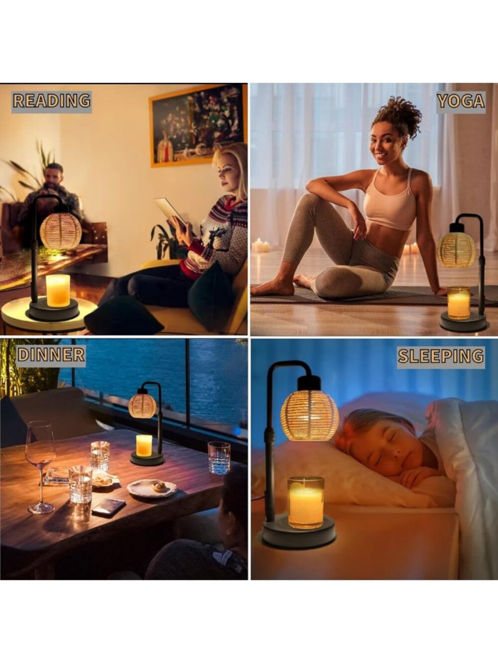 Dimmable Candle Warmer Lamp with Timer - Height Adjustable Wax Melts & Jar - Picture 6 of 7